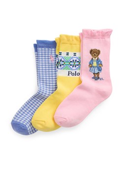 Polo Ralph Lauren Zestaw 3 par wysokich skarpet dziecięcych 447969099001 Kolorowy ze sklepu MODIVO w kategorii Skarpetki dziecięce - zdjęcie 182674165