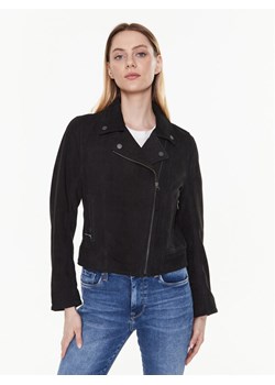 Pepe Jeans Kurtka skórzana Roma PL402145 Czarny Regular Fit ze sklepu MODIVO w kategorii Kurtki damskie - zdjęcie 182674197