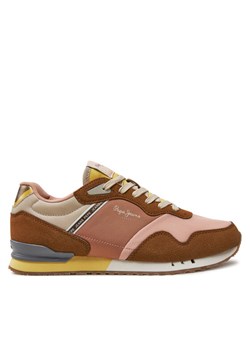 Pepe Jeans Sneakersy PLS4002 Brązowy ze sklepu MODIVO w kategorii Buty sportowe damskie - zdjęcie 182674499