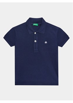 United Colors Of Benetton Polo 3089G3008 Granatowy Regular Fit ze sklepu MODIVO w kategorii T-shirty chłopięce - zdjęcie 182674579