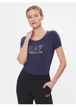 EA7 Emporio Armani T-Shirt 8NTT67 TJDQZ 1554 Granatowy Skinny Fit ze sklepu MODIVO w kategorii Bluzki damskie - zdjęcie 182674585