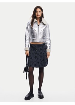 Desigual Kurtka z imitacji skóry Londres 24WWEW32 Srebrny Regular Fit ze sklepu MODIVO w kategorii Kurtki damskie - zdjęcie 182674777