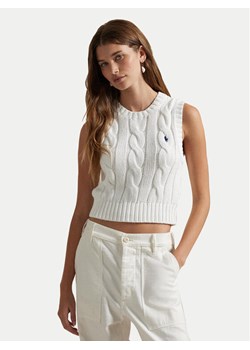 Polo Ralph Lauren Sweter 211959295001 Biały Slim Fit ze sklepu MODIVO w kategorii Swetry damskie - zdjęcie 182675075