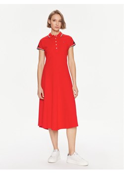 Tommy Hilfiger Sukienka codzienna WW0WW41269 Czerwony Regular Fit ze sklepu MODIVO w kategorii Sukienki - zdjęcie 182675139