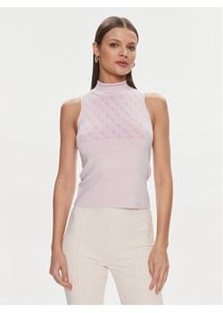 Guess Sweter Lise W3YR26 Z37K0 Różowy Slim Fit ze sklepu MODIVO w kategorii Swetry damskie - zdjęcie 182676789