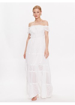 Guess Sukienka letnia Zena W3GK51 WFDR2 Biały Regular Fit ze sklepu MODIVO w kategorii Sukienki - zdjęcie 182677178