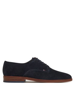 Tommy Hilfiger Półbuty Hilfiger Thunit Suede Shoe FM0FM05377 Granatowy ze sklepu MODIVO w kategorii Półbuty męskie - zdjęcie 182678049