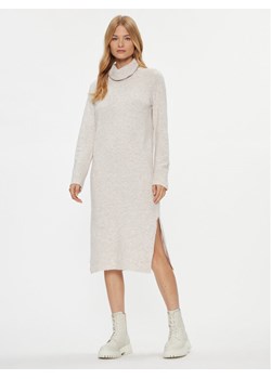 Noisy May Sukienka dzianinowa 27026911 Écru Comfort Fit ze sklepu MODIVO w kategorii Sukienki - zdjęcie 182678278