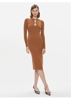 Pinko Sukienka dzianinowa Leone 101845 A15S Brązowy Slim Fit ze sklepu MODIVO w kategorii Sukienki - zdjęcie 182678947