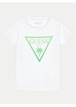 Guess T-Shirt L4GI33 J1311 Biały Regular Fit ze sklepu MODIVO w kategorii Bluzki dziewczęce - zdjęcie 182679009
