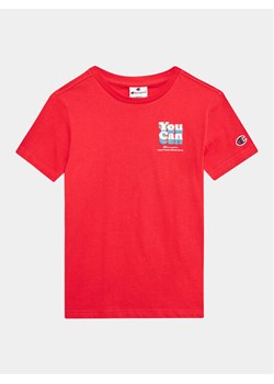 Champion T-Shirt 306374 Czerwony Regular Fit ze sklepu MODIVO w kategorii T-shirty chłopięce - zdjęcie 182679219
