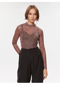 Vila Bluzka 14088372 Brązowy Slim Fit ze sklepu MODIVO w kategorii Bluzki damskie - zdjęcie 182679858