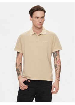 Pepe Jeans Polo New Oliver Gd PM542099 Beżowy Regular Fit ze sklepu MODIVO w kategorii T-shirty męskie - zdjęcie 182679927