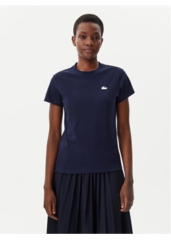 Lacoste T-Shirt TF9246 Granatowy Slim Fit ze sklepu MODIVO w kategorii Bluzki damskie - zdjęcie 182680767