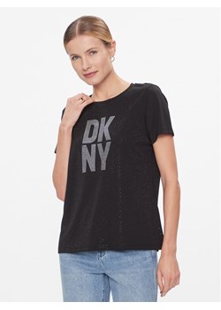 DKNY T-Shirt P3JHXDNA Czarny Regular Fit ze sklepu MODIVO w kategorii Bluzki damskie - zdjęcie 182681127