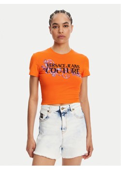 Versace Jeans Couture T-Shirt 78HAHC05 Pomarańczowy Slim Fit ze sklepu MODIVO w kategorii Bluzki damskie - zdjęcie 182681229