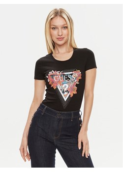 Guess T-Shirt Ss Cn Tropical Train W4GI62 J1314 Czarny Slim Fit ze sklepu MODIVO w kategorii Bluzki damskie - zdjęcie 182681348