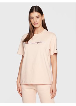 Champion T-Shirt Big Script Logo 115496 Pomarańczowy Regular Fit ze sklepu MODIVO w kategorii Bluzki damskie - zdjęcie 182681566