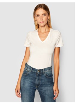 Tommy Jeans T-Shirt Tjw Skinny Stretch DW0DW09197 Biały Slim Fit ze sklepu MODIVO w kategorii Bluzki damskie - zdjęcie 182681656