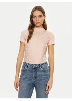 Guess T-Shirt W5RI15 J1314 Różowy Regular Fit ze sklepu MODIVO w kategorii Bluzki damskie - zdjęcie 182682227