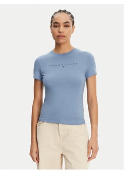 Tommy Jeans T-Shirt Tonal Linear DW0DW20315 Niebieski Slim Fit - id: 0000304643156 - marki Tommy Jeans - 182682345 Tommy Jeans T-Shirt Tonal Linear DW0DW20315 Niebieski Slim Fit ze sklepu MODIVO w kategorii Bluzki damskie - zdjęcie 182682345