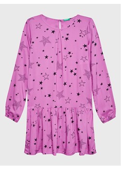 United Colors Of Benetton Sukienka codzienna 4C0PCV010 Różowy Relaxed Fit ze sklepu MODIVO w kategorii Sukienki dziewczęce - zdjęcie 182682497