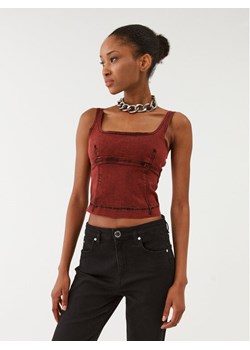 Patrizia Pepe Top 8C0615/D047-R805 Bordowy Slim Fit ze sklepu MODIVO w kategorii Bluzki damskie - zdjęcie 182682535
