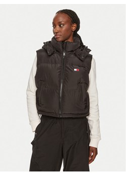 Tommy Jeans Bezrękawnik Alaska DW0DW18611 Czarny Cropped Fit ze sklepu MODIVO w kategorii Kamizelki damskie - zdjęcie 182683226