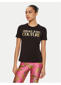 Versace Jeans Couture T-Shirt 78HAHT01 Czarny Regular Fit ze sklepu MODIVO w kategorii Bluzki damskie - zdjęcie 182683707
