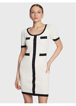 Fracomina Sukienka dzianinowa FS23SD5005K41701 Biały Slim Fit ze sklepu MODIVO w kategorii Sukienki - zdjęcie 182684135