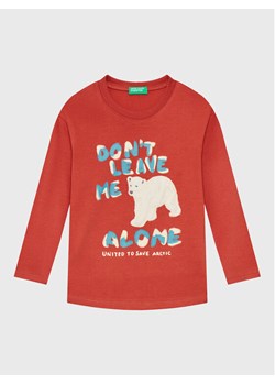 United Colors Of Benetton Bluzka 3YN4G106D Czerwony Regular Fit ze sklepu MODIVO w kategorii Bluzki dziewczęce - zdjęcie 182684416