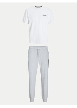 Jack&Jones Komplet t-shirt i spodnie dresowe Beau 12277849 Biały Relaxed Fit ze sklepu MODIVO w kategorii Spodnie męskie - zdjęcie 182684508