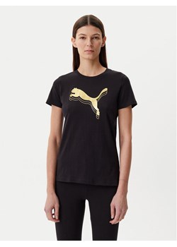 Puma T-Shirt Essentials Metallic 684995 Czarny Regular Fit ze sklepu MODIVO w kategorii Bluzki damskie - zdjęcie 182684579