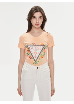 Guess T-Shirt W4GI24 J1314 Pomarańczowy Slim Fit ze sklepu MODIVO w kategorii Bluzki damskie - zdjęcie 182684785