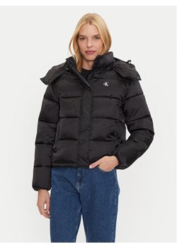 Calvin Klein Jeans Kurtka zimowa Shiny Monologo J20J224616 Czarny Regular Fit ze sklepu MODIVO w kategorii Kurtki damskie - zdjęcie 182684945