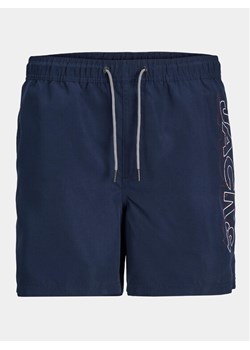 Jack&Jones Junior Szorty kąpielowe Fiji Double Logo 12256153 Granatowy Regular Fit ze sklepu MODIVO w kategorii Spodenki chłopięce - zdjęcie 182685026