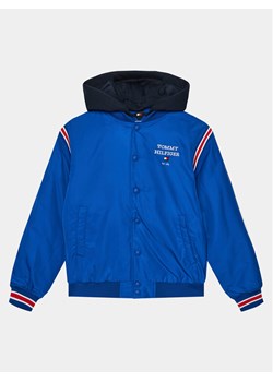 Tommy Hilfiger Kurtka bomber Th Logo Bomber Jacket KB0KB08742 Niebieski Regular Fit ze sklepu MODIVO w kategorii Kurtki chłopięce - zdjęcie 182685209