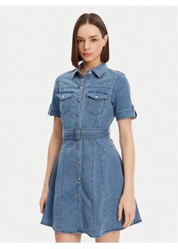 Morgan Sukienka jeansowa 241-RIXES Niebieski Regular Fit ze sklepu MODIVO w kategorii Sukienki - zdjęcie 182685248