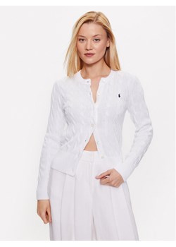 Polo Ralph Lauren Kardigan 211891643001 Biały Regular Fit ze sklepu MODIVO w kategorii Swetry damskie - zdjęcie 182685316