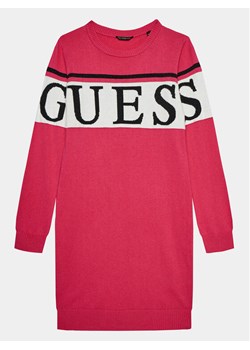 Guess Sukienka dzianinowa J3BK16 Z38B0 Różowy Regular Fit ze sklepu MODIVO w kategorii Sukienki dziewczęce - zdjęcie 182685477