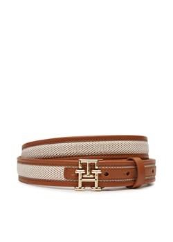 Tommy Hilfiger Pasek Damski Th Logo 2.5 Canvas AW0AW17249 Brązowy ze sklepu MODIVO w kategorii Paski damskie - zdjęcie 182685489