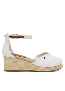 Tommy Hilfiger Półbuty Flag Closed Toe Mid Wedge Espad FW0FW08657 Biały ze sklepu MODIVO w kategorii Espadryle damskie - zdjęcie 182685577