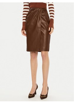 Fracomina Spódnica z imitacji skóry FS24WG1002E41201 Brązowy Regular Fit ze sklepu MODIVO w kategorii Spódnice - zdjęcie 182685757