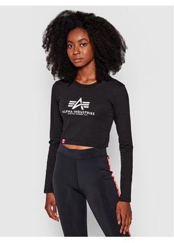 Alpha Industries Bluzka Basic Cropped 116076 Czarny Slim Fit ze sklepu MODIVO w kategorii Bluzki damskie - zdjęcie 182686049