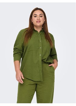 ONLY Carmakoma Spodnie materiałowe 15280234 Zielony Regular Fit ze sklepu MODIVO w kategorii Spodnie damskie - zdjęcie 182686498