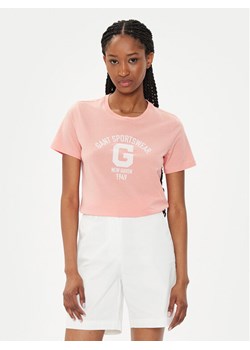 Gant T-Shirt Logo 4200849 Koralowy Regular Fit ze sklepu MODIVO w kategorii Bluzki damskie - zdjęcie 182686805
