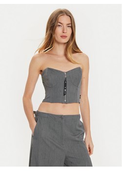 TWINSET Top 242AM2044 Szary Slim Fit ze sklepu MODIVO w kategorii Bluzki damskie - zdjęcie 182687238