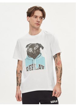 Replay T-Shirt M6808.000.22662 Biały Regular Fit ze sklepu MODIVO w kategorii T-shirty męskie - zdjęcie 182687269