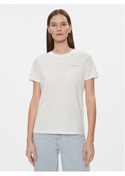 Tommy Hilfiger T-Shirt 1985 WW0WW37877 Biały Regular Fit ze sklepu MODIVO w kategorii Bluzki damskie - zdjęcie 182687637