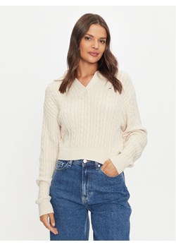 Tommy Jeans Sweter Rugby DW0DW18680 Beżowy Regular Fit ze sklepu MODIVO w kategorii Swetry damskie - zdjęcie 182687856